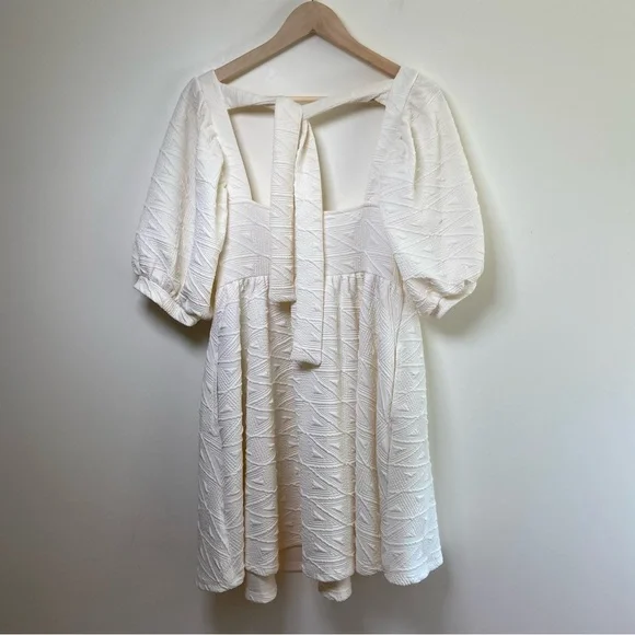 lace mini corset dress Sabrina Lace Layered Mini Dress in Ivory